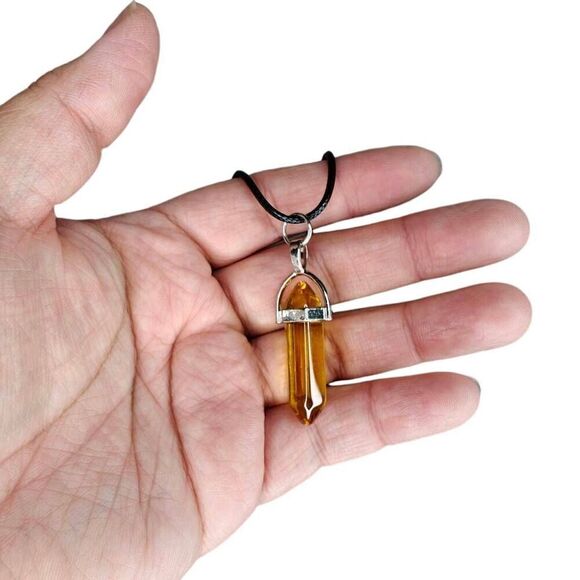 Golden Yellow Crystal Necklace - Picture 1 of 3